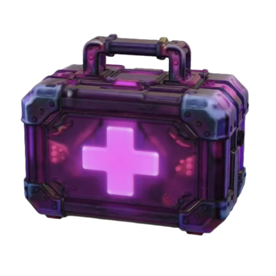 ApeScape First Aid Kit — neon medical case used for heal-over-time recovery in dungeons
